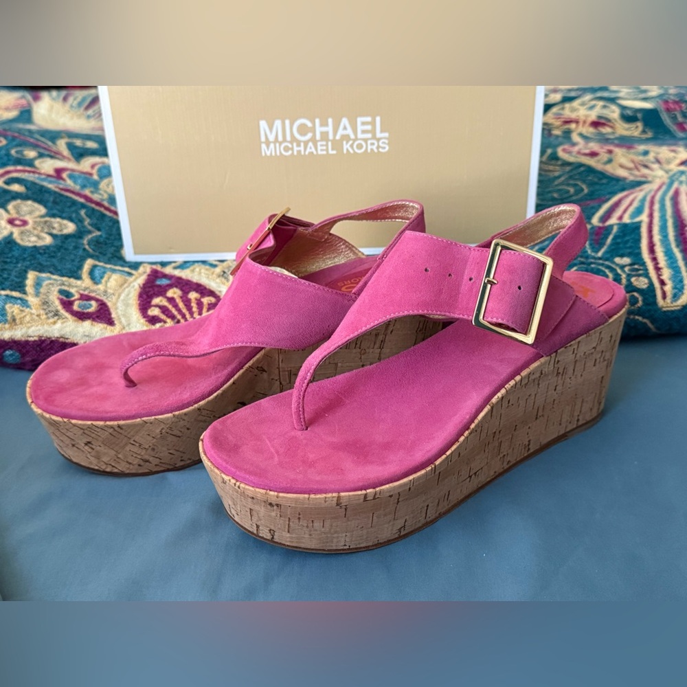New Michael Kors Pink Suede Women's Sandals